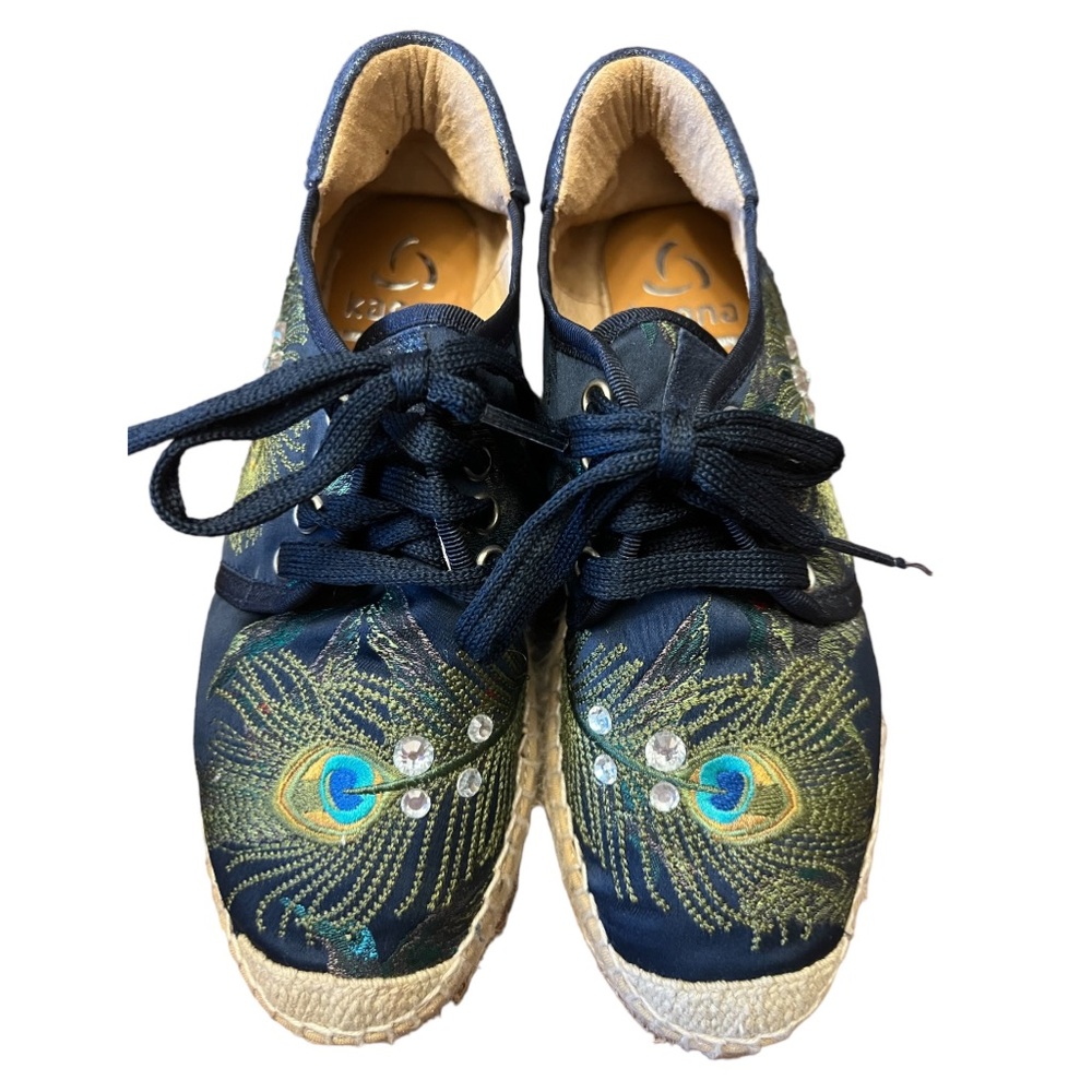 Kanna Hummingbirds & Peacock Feathers Espadrilles Sneakers Size EU 36/ US 6